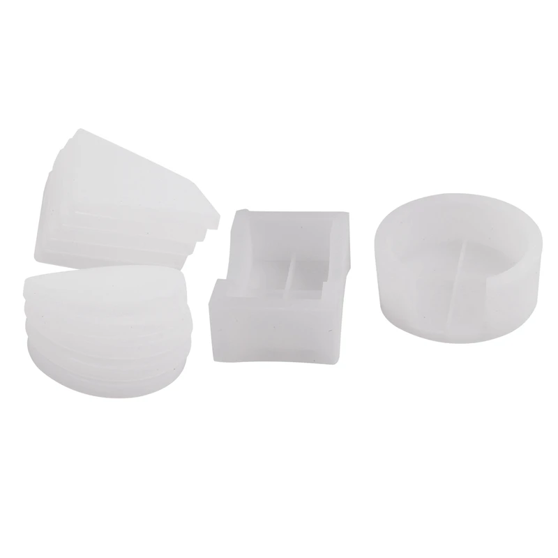 

Coaster Resin Molds Set Silicone Coaster Storage Box Mold In Rectangle Round Epoxy Casting Mold For DIY Art Craft