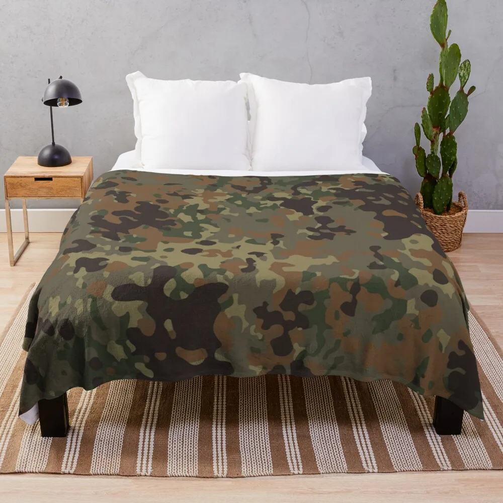 

flecktarn german military camouflage. Throw Blanket Large Fluffy Plaid