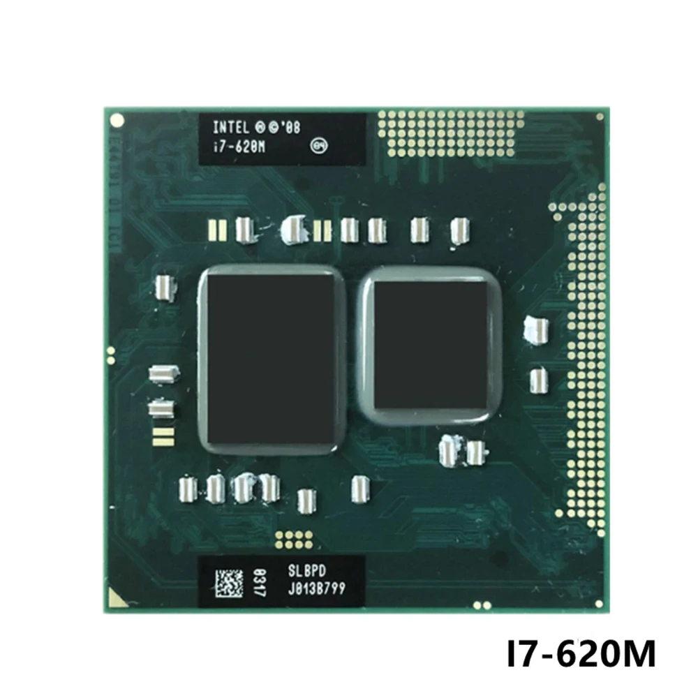 

Процессор Intel Core i7-620M i7 620M SLBTQ SLBPD 2,6 ГГц двухъядерный четырехпоточный ЦПУ процессор 4 МБ 35 Вт Разъем G1 / rPGA988A