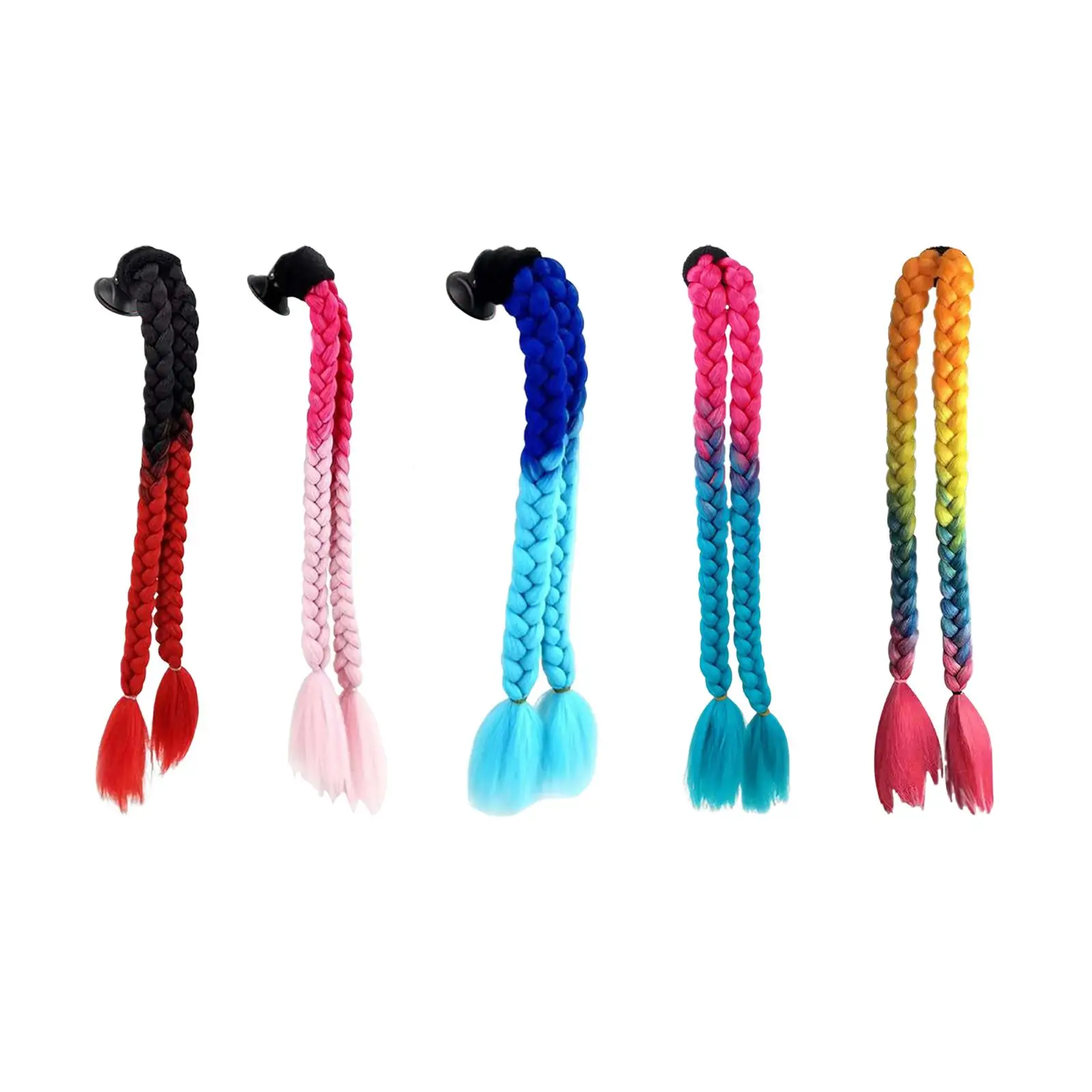 

Косички для мотоциклетного шлема, искусственные волосы, плетение 55 см, с присоской, самоклеящиеся вьющиеся волосы для женщин и мужчин