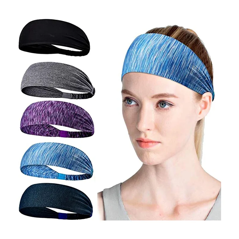 

Solid Color Headbands Sport Yoga Hair Hoop Hairband Stretch Knitted Cotton Elastic Headwears Women Headwrap Accessories
