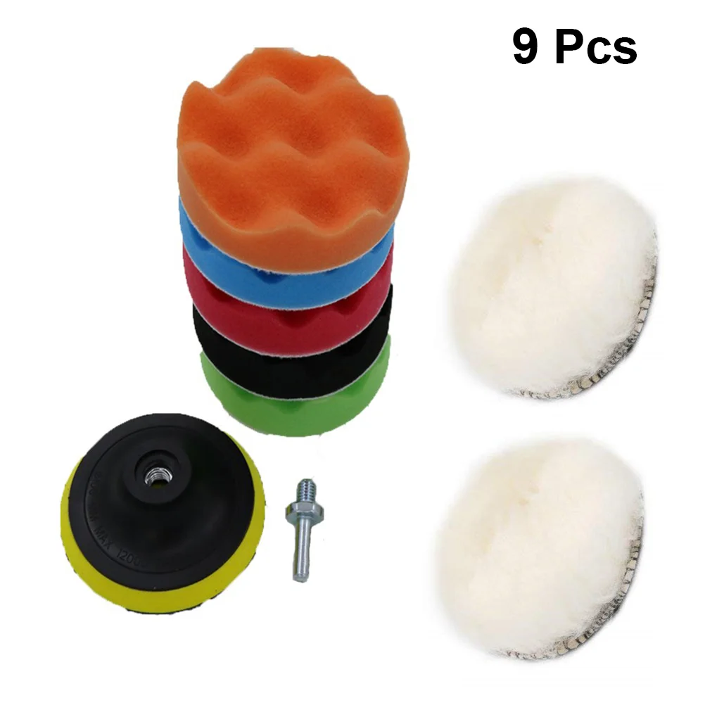 

9 Pcs Grinding Disc Buffing Pads Sponge Mat Polishing Waxing Wheel Car Buffer Kit