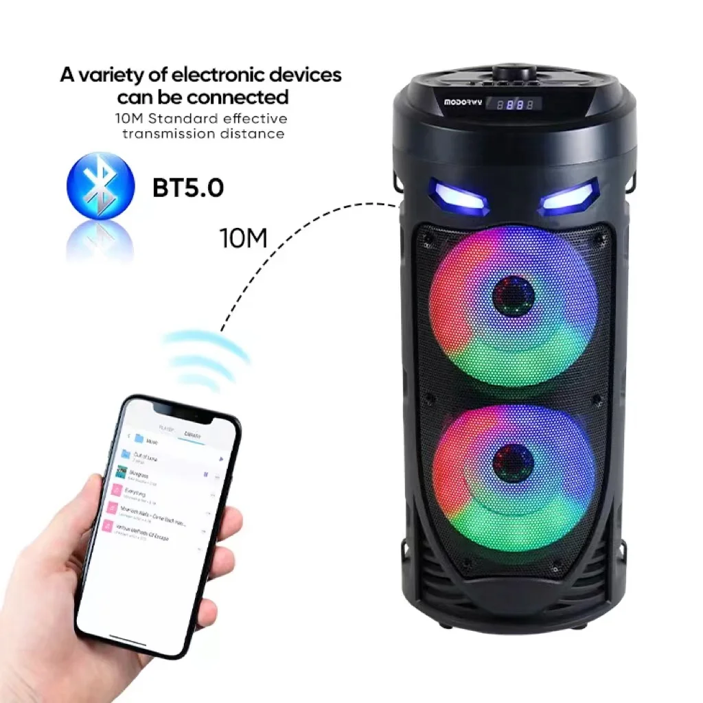 Уличная квадратная Bluetooth-Колонка для танцев, HiFi стерео беспроводной  сабвуфер, звуковая колонка со светодиодным фонариком, большой громкости,  звуковая колонка для песен K | AliExpress