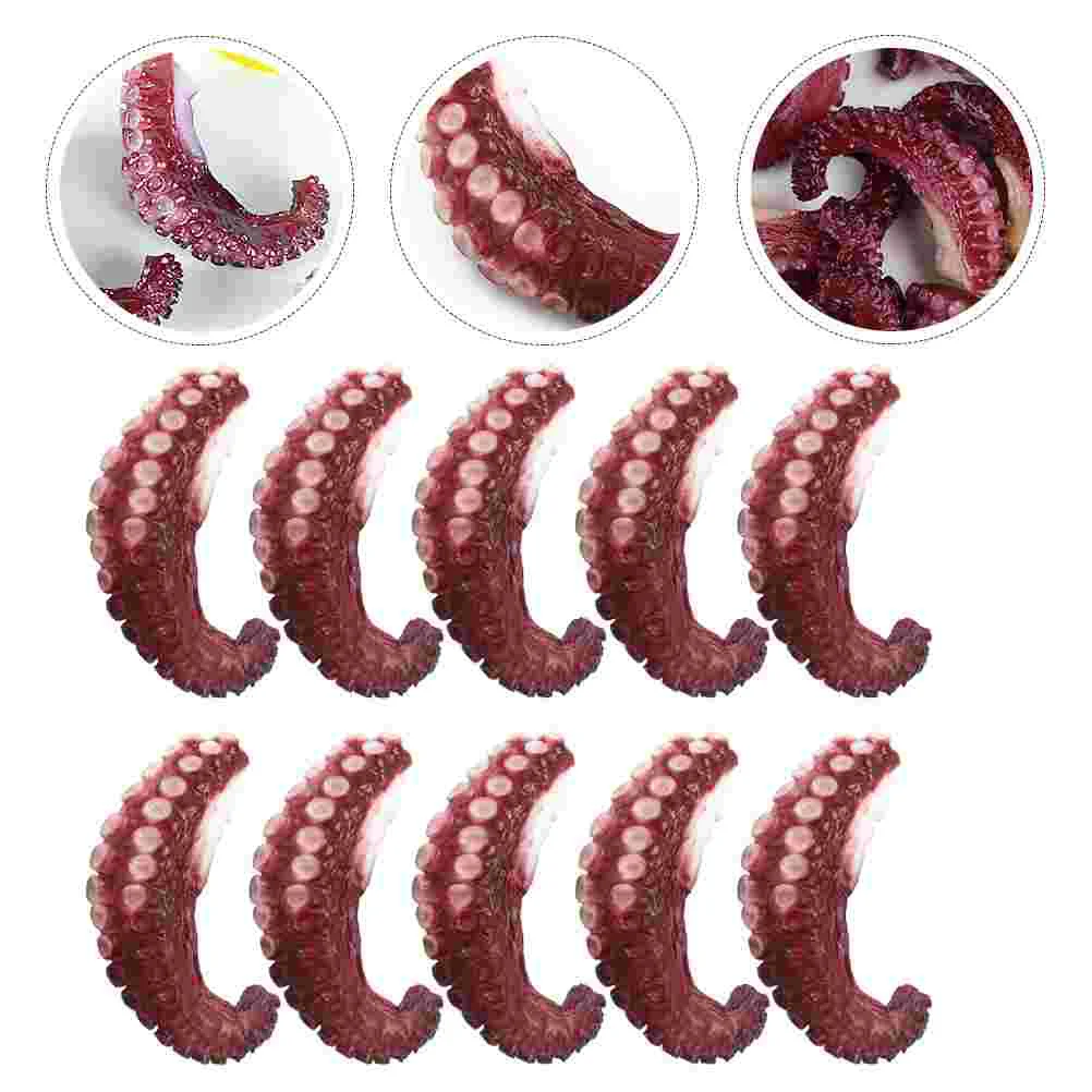 

10 Pcs Simulated Octopus Claw Sea Animals Tentacle Decor Crafts Realistic Food Model Fake Decors Pvc Child Lifelike