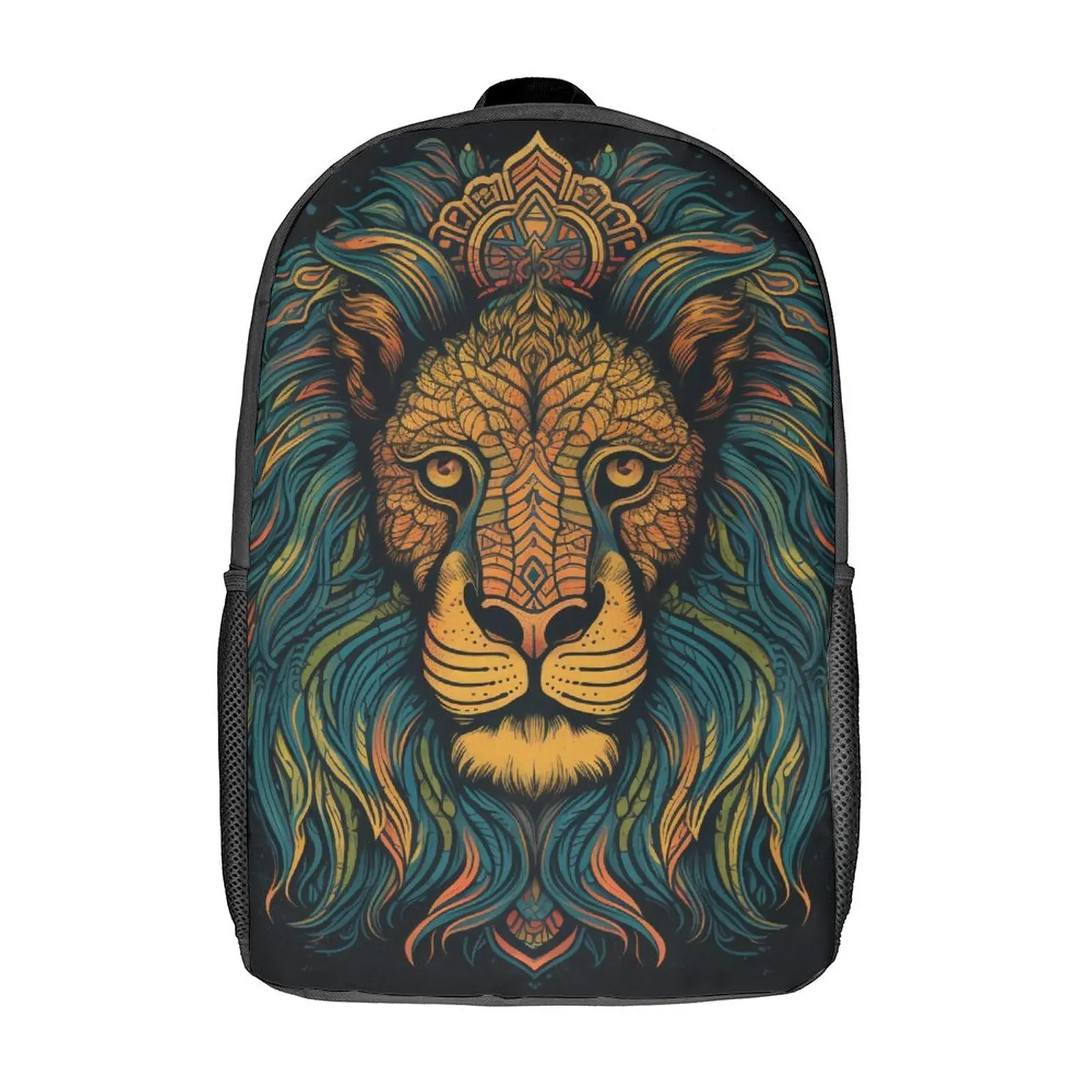 

Lion Backpack Hand Drawn Vibrant Cycling Backpacks Teen High Quality Breathable High School Bags Aesthetic Rucksack