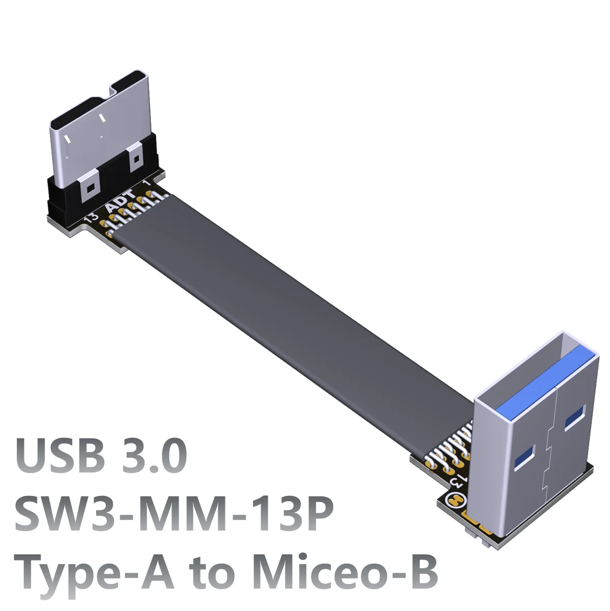 USB 3 0 штекер-гнездо плоский тонкий светильник кабель Type-A трансферный Micro-B двойной