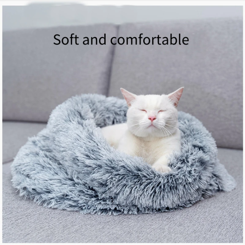 

Cat nest Plush round nest cat sleeping bag autumn and winter warm semi closed cat villa cat nest pet products cat rug pet bed