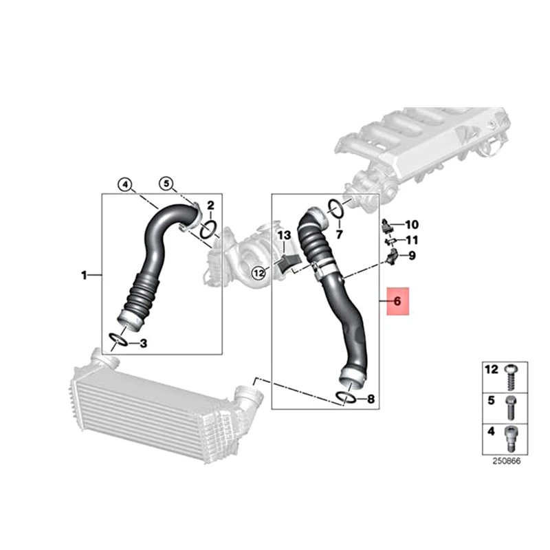 1 шт. турбошланг Intercooler труба для BMW E70 E70N E71 SAC SUV 11617810307