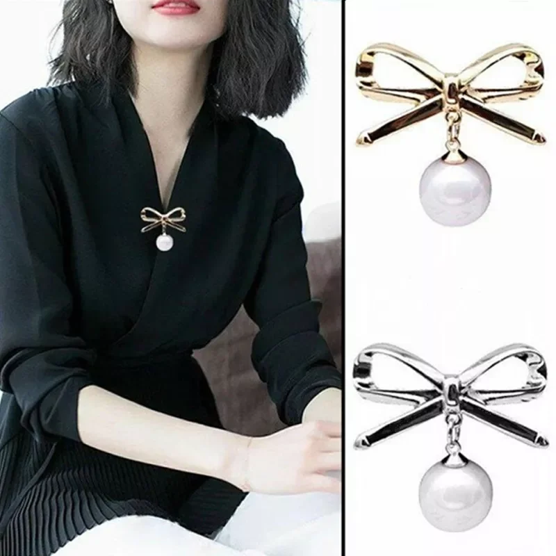 

Bow Brooches for Women Large Bowknot Brooch Pin Imitation Pearl Pendant Tassel Brooch Pins Fashion Jewelry Winter Accessories