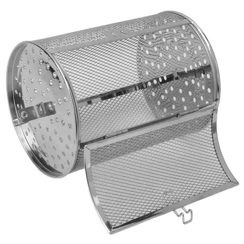 

BBQ Grilled Cage Stainless Steel Heat Resistant Rolling Grill Basket Corrosion Resistant 360 Degree Rotatable with Removable