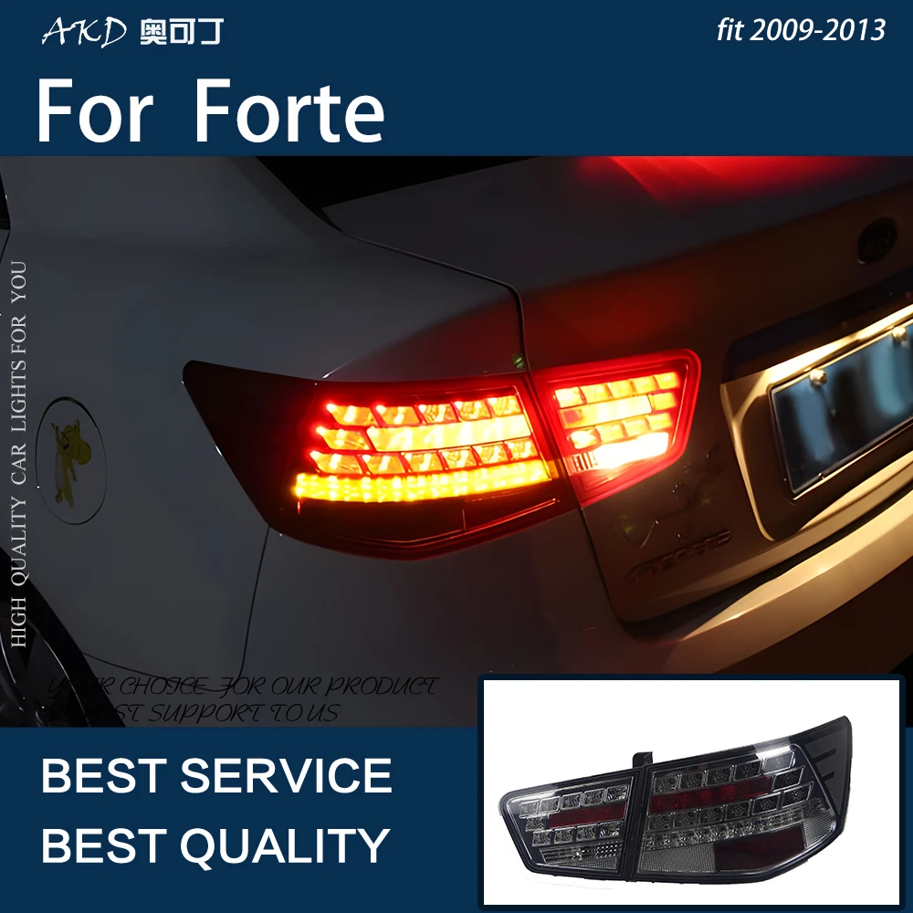 

Автомобильные фары для Forte 2009-2013 Freddy светодиодный, автомобильные задние фары в сборе, обновленные динамические задние фонари, аксессуары, ко...