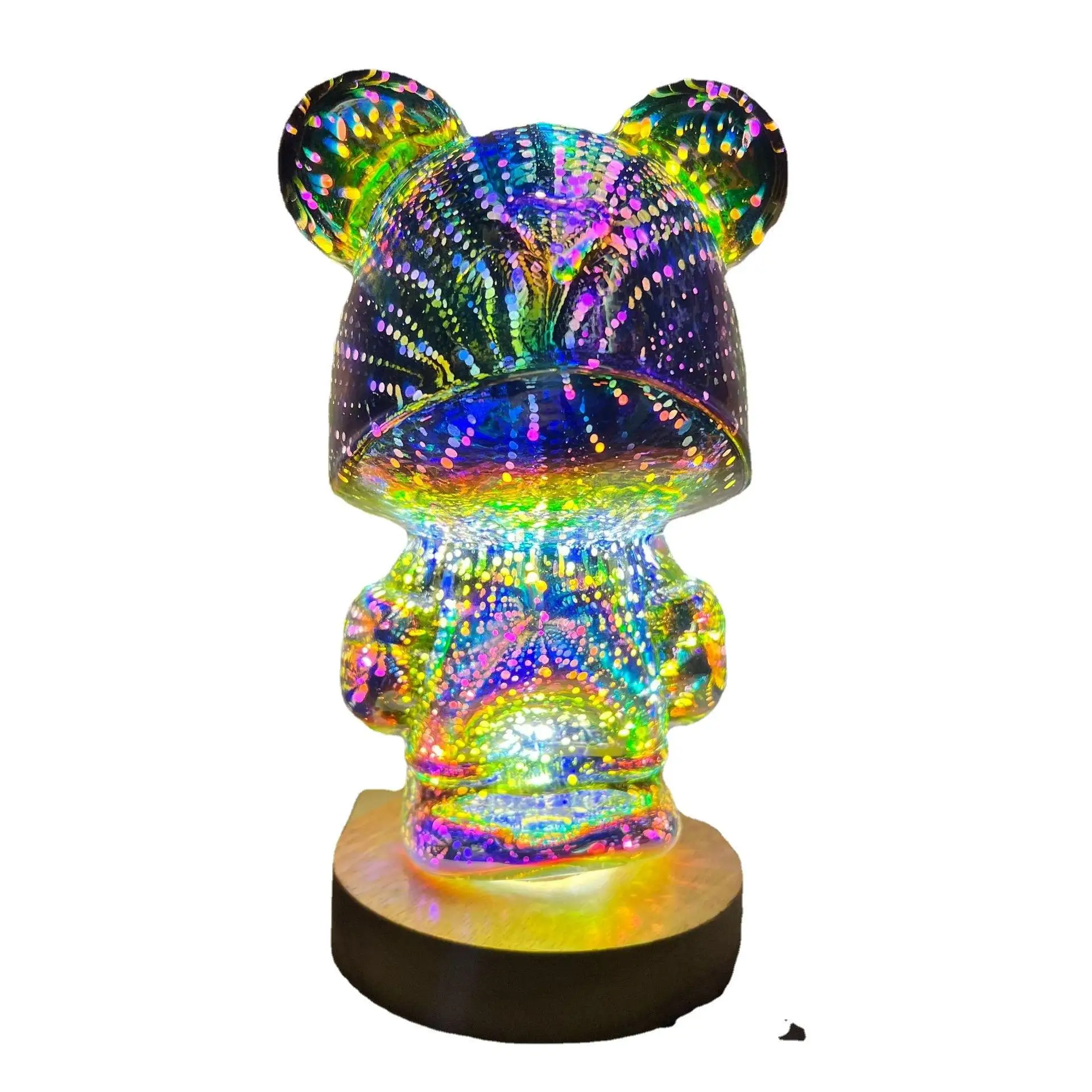 

3D Firework Bear Light Luminous Bear Atmosphere Table Lamp Artwork Decorations Night Light