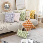 Фиолетовая Желтая подушка с цветочной вышивкой, чехол, украшение для дома, зеленая искусственная Подушка, 30 Х5, 0 см45 х45 см, чехол для диванной подушки