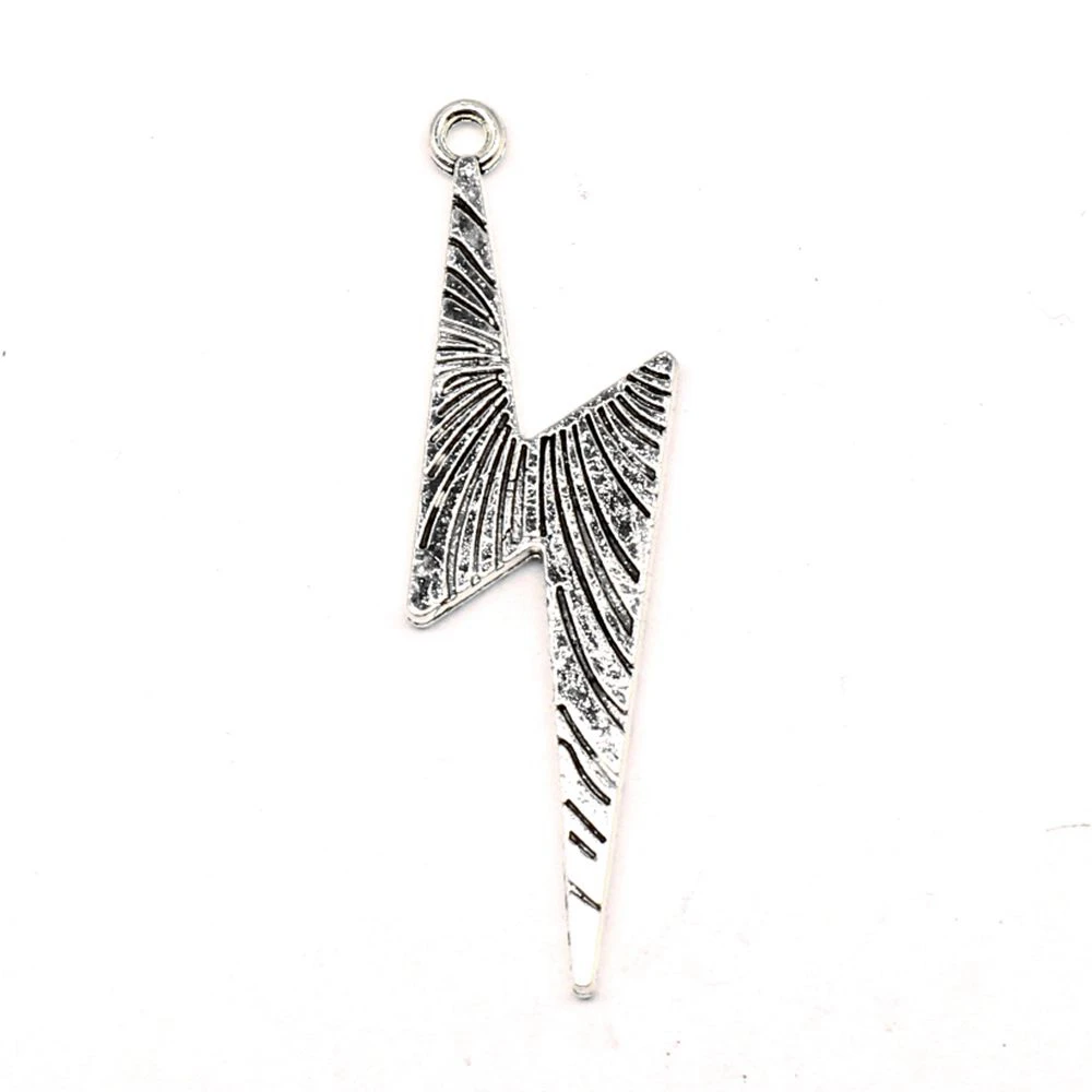 

Lightning Charm For Making Jewelry Diy Finding 25pcs 13x50mm