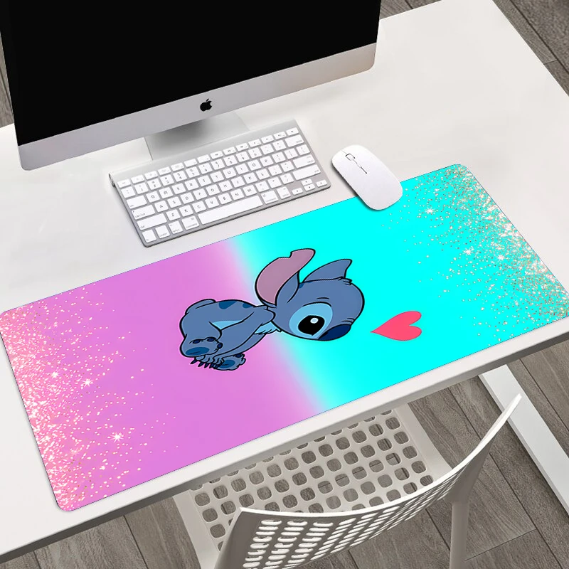 

Disney Lilo & Stitch Customized HD Printing Gaming Mousepad Computer Lock Edge Natural Rubber E-sports Desk Pad Large Mouse Pad