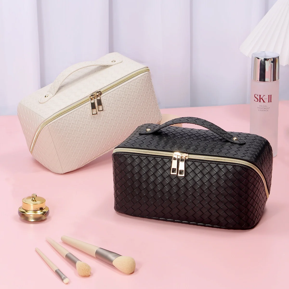 

New Makeup Bag Organizer Handbag Large Capacity Cosmetic Pouch Travel Toiletry Kit Portable Beauty Case for women Birthday Gifts