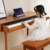 instrument electronic organ 88 weighted key solid wood digital piano for kid beginner midi keyboard with foot pedalpower supply