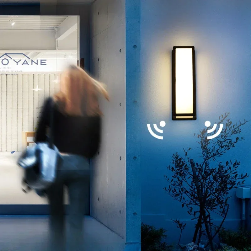 Outdoor Wall Light LED Waterproof Motion sensor Modern Exterior Lamp Outside Facade Street Porch Garden Decor Sconce