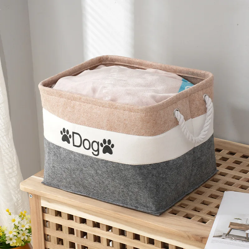 

Pet Toy Basket Dog Paw Pet Dog Cat Toy Storage Box For Clothes Snack Cat Product Foldable Box Storage Baskets Pets Accessories