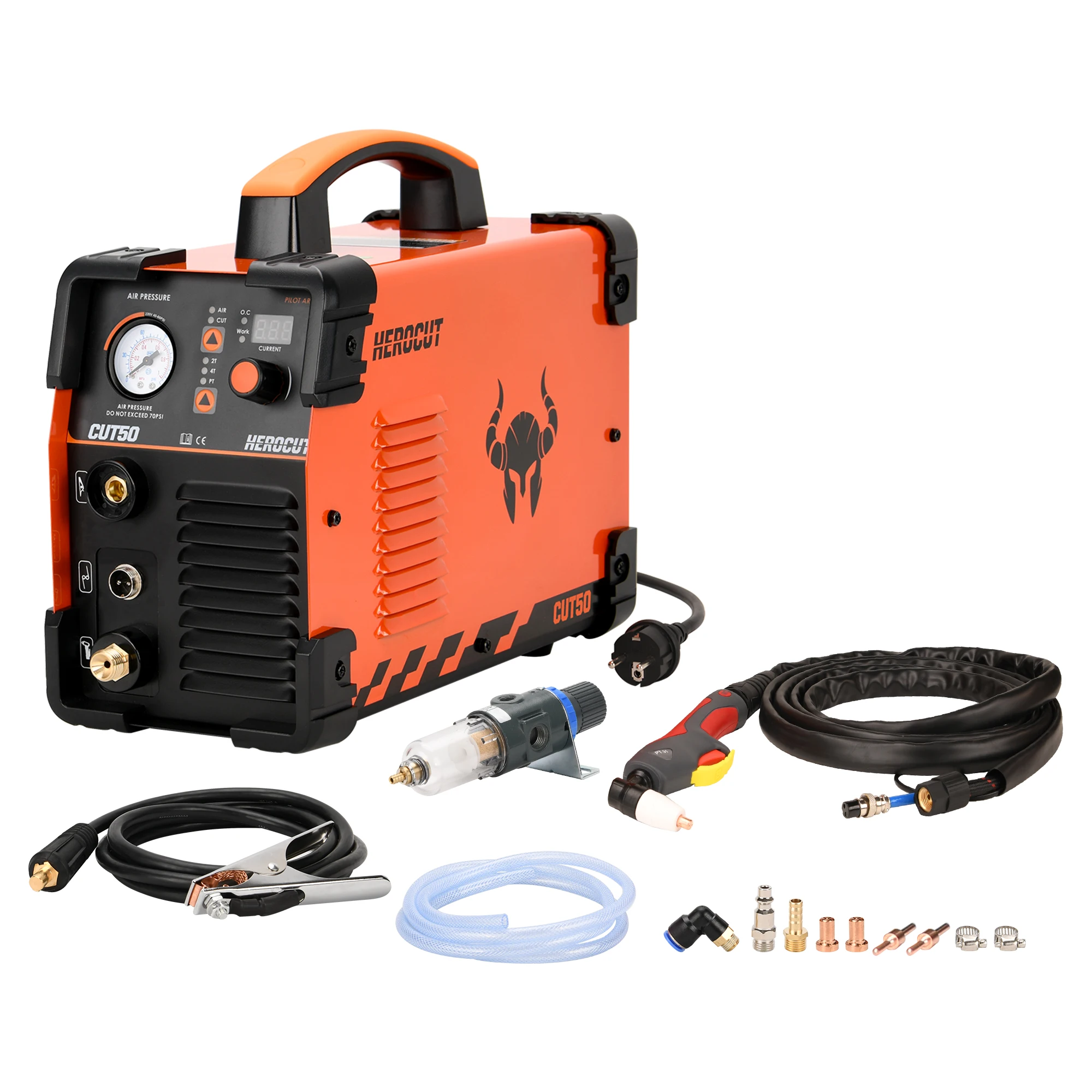 Плазменный резак HEROCUT IGBT, 220 В 50 А CUT50, максимальная толщина резки до 13 мм
