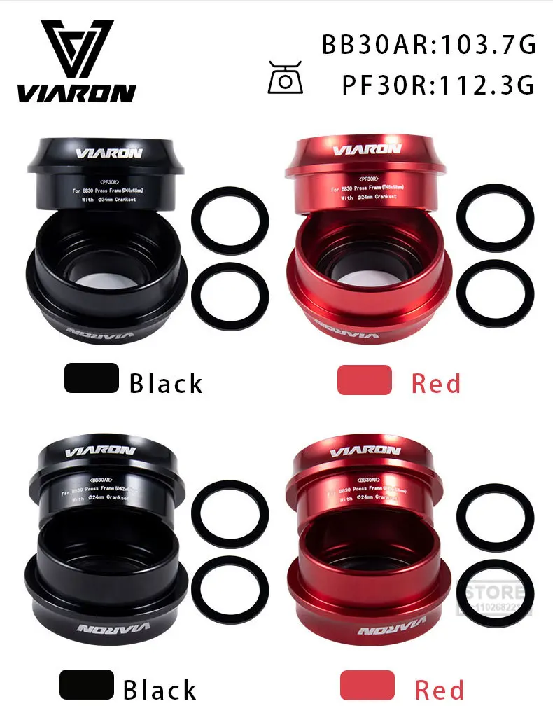 

VIARON BB30/PF30 BB axial Press-Fit Bike Bottom Bracket Bearing MTB Bike 7075AL CNC axis GXP 24mm Bicycle Accessories