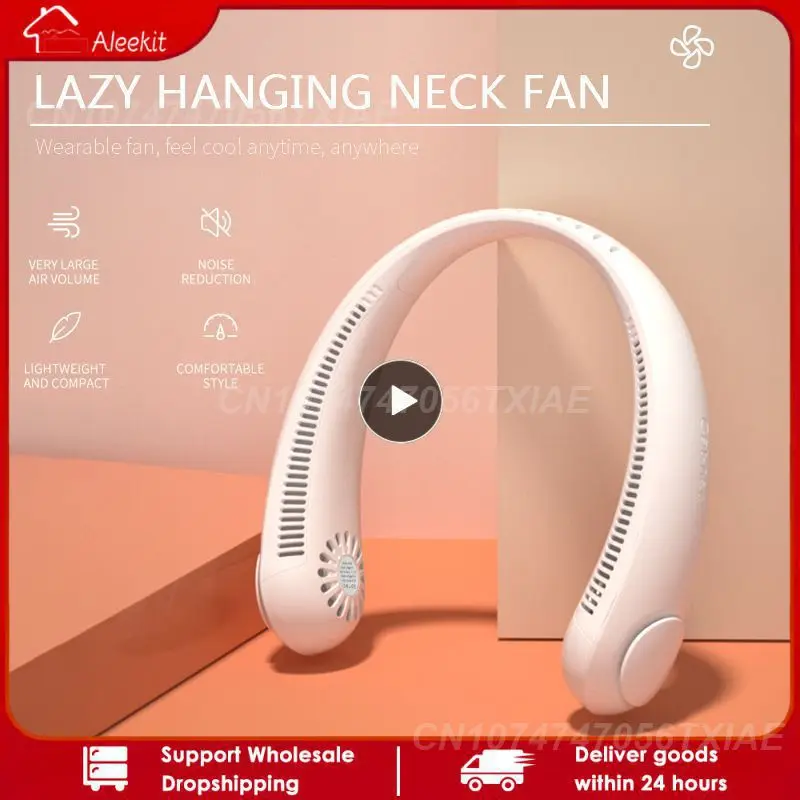 

Mini Bladeless Fan Neck Fan 2400mAh USB Rechargeable Cooling Fan Mute Sports Fans For Home Outdoor Leafless Hanging Neckband Fan