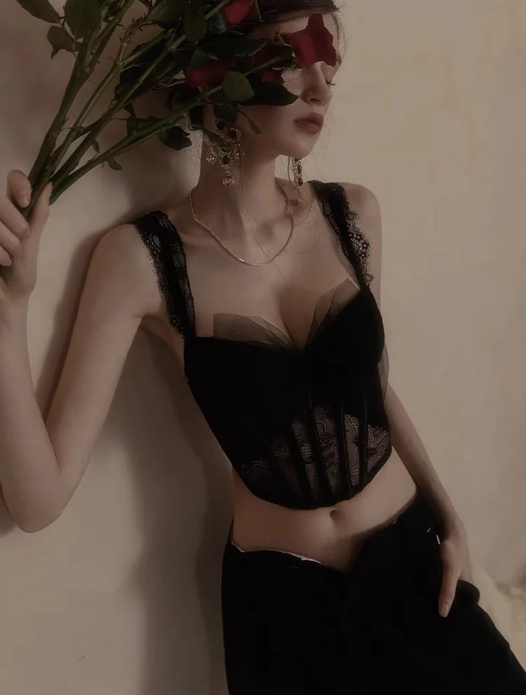 Летнее женское нижнее белье кружевной марлевый сексуальный французский жилет на