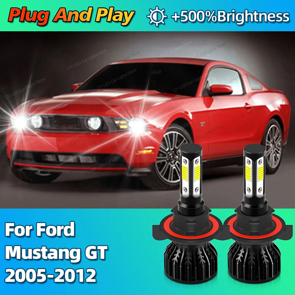 Фото 2 шт. Turbo 30000Lm автомобильные фары светодиодные лампы CANBUS H13 9008 для Ford Mustang GT 2005 2006 2007 2008 2009 2010 2011 2012 №1