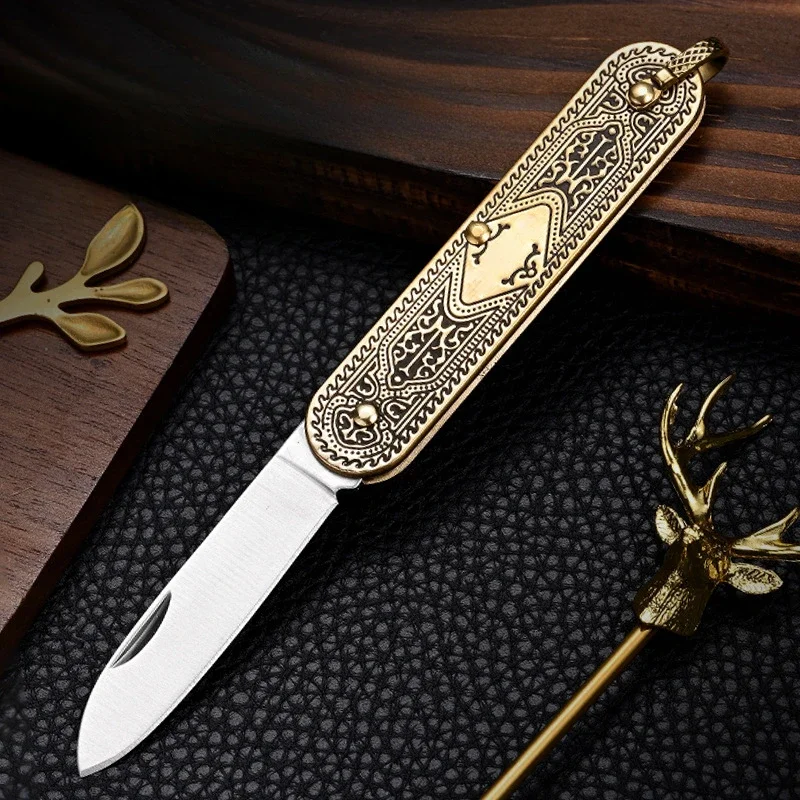 Праздничный подарок портативный складной карманный нож брелок с лезвием из