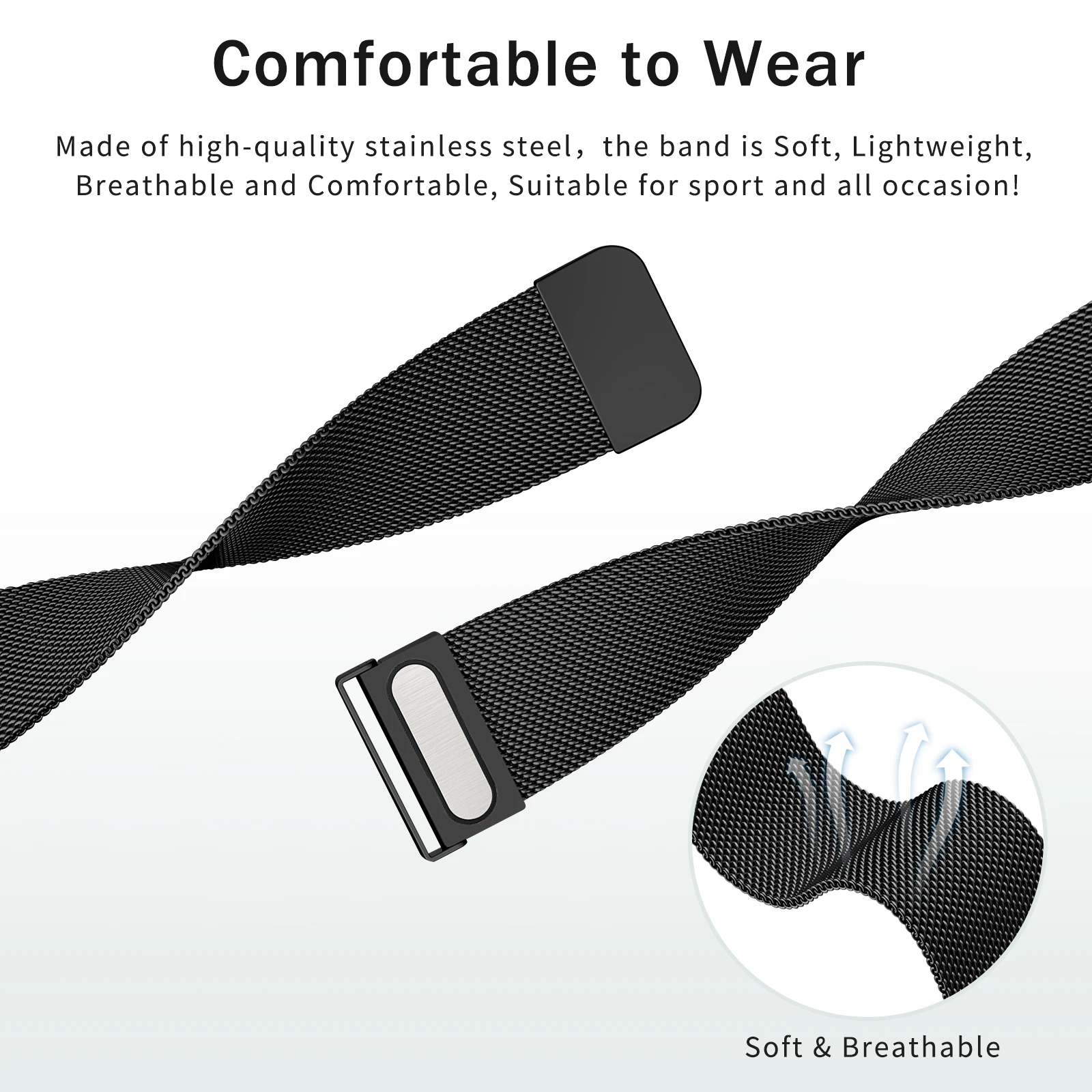 Newest Metal Magnetic Strap For Fitbit Versa/Versa 2/Versa Lite Band Bracelet Watchband For Fitbit Versa SE Strap Hanging Loop