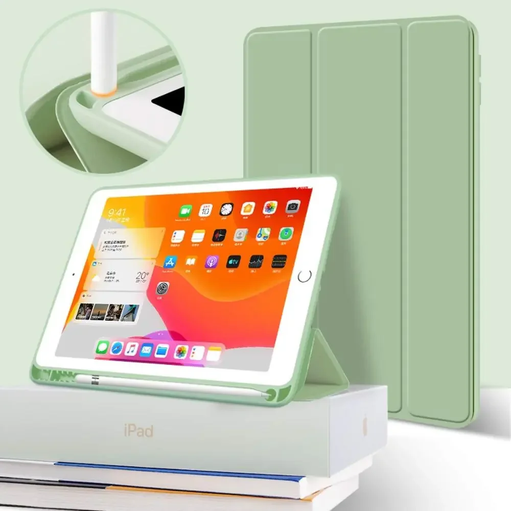 

iPad 9.7 2017 2018 Case with Pencil Holder Cover Funda for iPad 5 6 7 8th 9th Pro 11 2020 M1 2021 Air 3 10.5 Air 4 10.9 Case