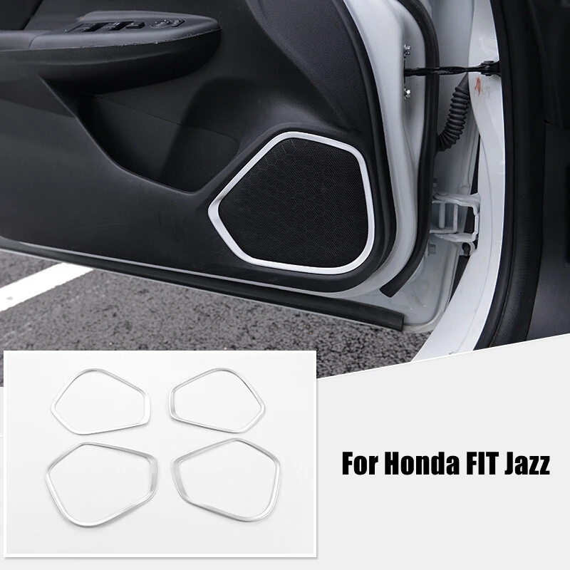 

Внутренняя дверная Колонка для Honda Jazz 2014-17 18 2019 ABS carbonfiber, Аудио Громкий динамик, звуковой гудок, крышка, отделка, аксессуары для интерьера