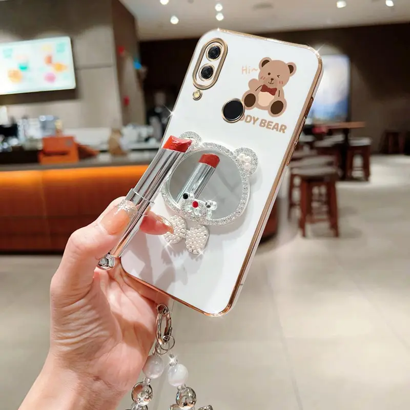 Чехол-браслет с жемчужным ремешком и бантом для Huawei Nova 3 3i 4 5 5i 6 6i 7 8 8i 9 9z 10 11 12 SE Pro