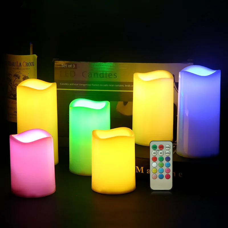 

1/3/6Pcs Flameless Candles Led Candles Battery Candles Night Lights with Remote Cycling 24 Hours Timer Christmas Party Decor