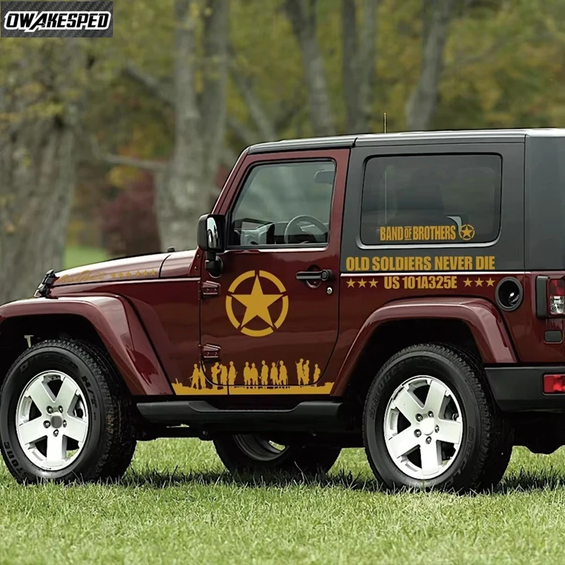 12 шт. виниловые наклейки на дверь автомобиля для Jeep Wrangler JK TJ Jl YJ аксессуары авто