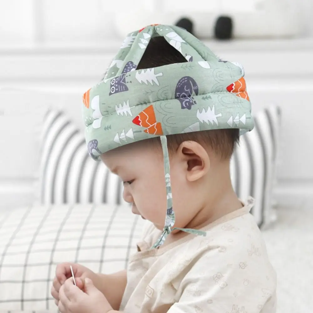 

Adjustable Baby Safety Helmet Baby Protection Hat Comfortable Soft Cartoon Anti-collision Hat Head Protection Headgear Toddler