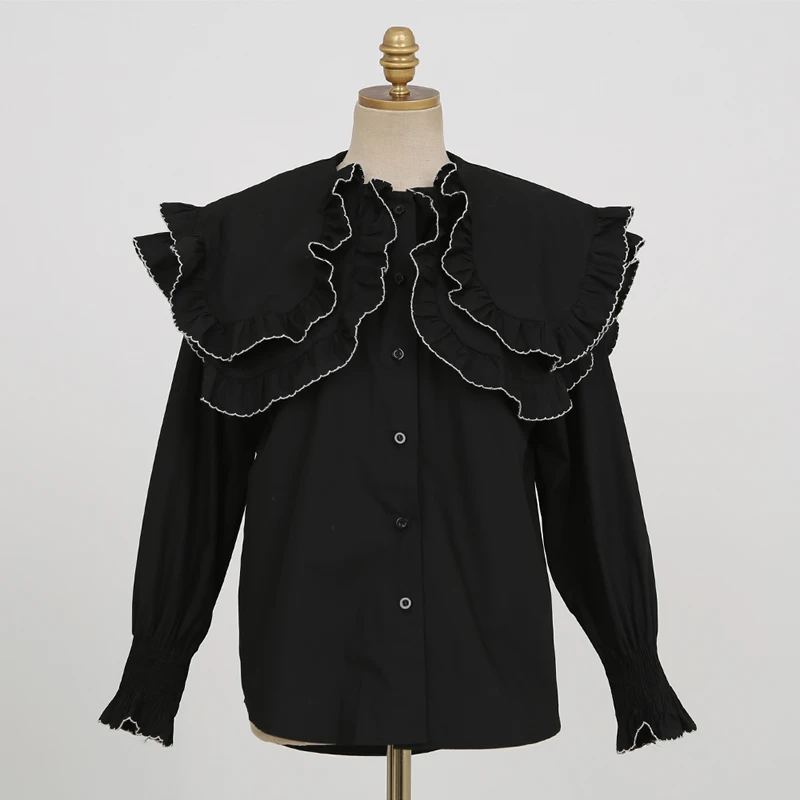 Блузка женская хлопковая с длинным рукавом на пуговицах | Женская одежда