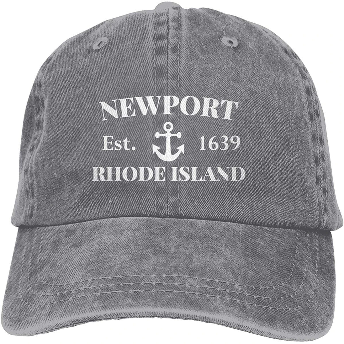 

Newport, Rhode Island, Est Unisex Classic Vintage Washed Denim Hat Adjustable Dad Baseball Cap