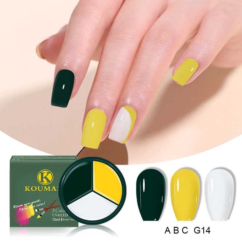 

Three-color Solid Gel Nail Polish Jar Cream Long Lasting Paint at Home DIY Nails Salon