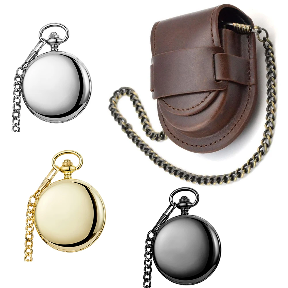 OPEN CASE Mechanical Men's Watch Vintage Roman Dial Clock Hand Wind Pocket Watch With FOB Chain Gift Retro Steampunk Pendant