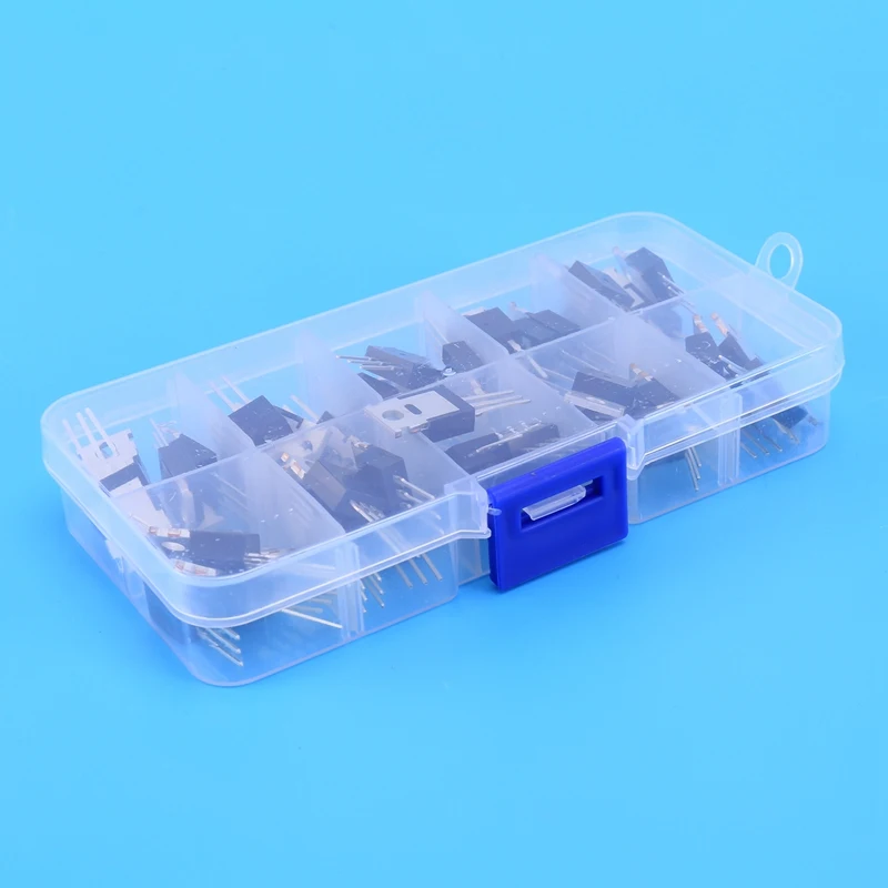 Набор транзисторов серии IRF Mosfet 50 шт. 10 типов включая IRFZ44/510/520/530/540/640/740/840/3205/9540 |
