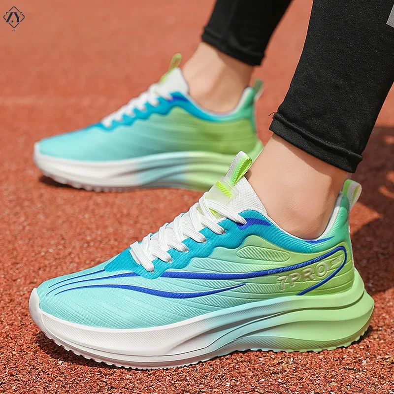 Новая мужская спортивная обувь для бега на шнуровке из дышащей ткани легкая