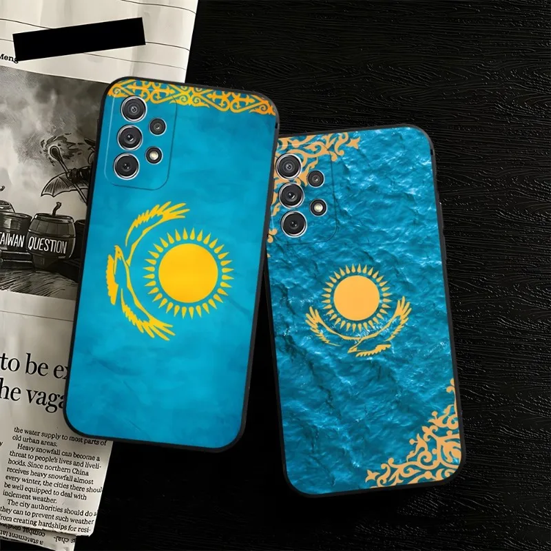 Чехол для телефона с флагом Казахстана Samsung A34 A52 A53 A51 A14 A50 A33 A13 A22 A31 A54 A03S A21 A81 A24