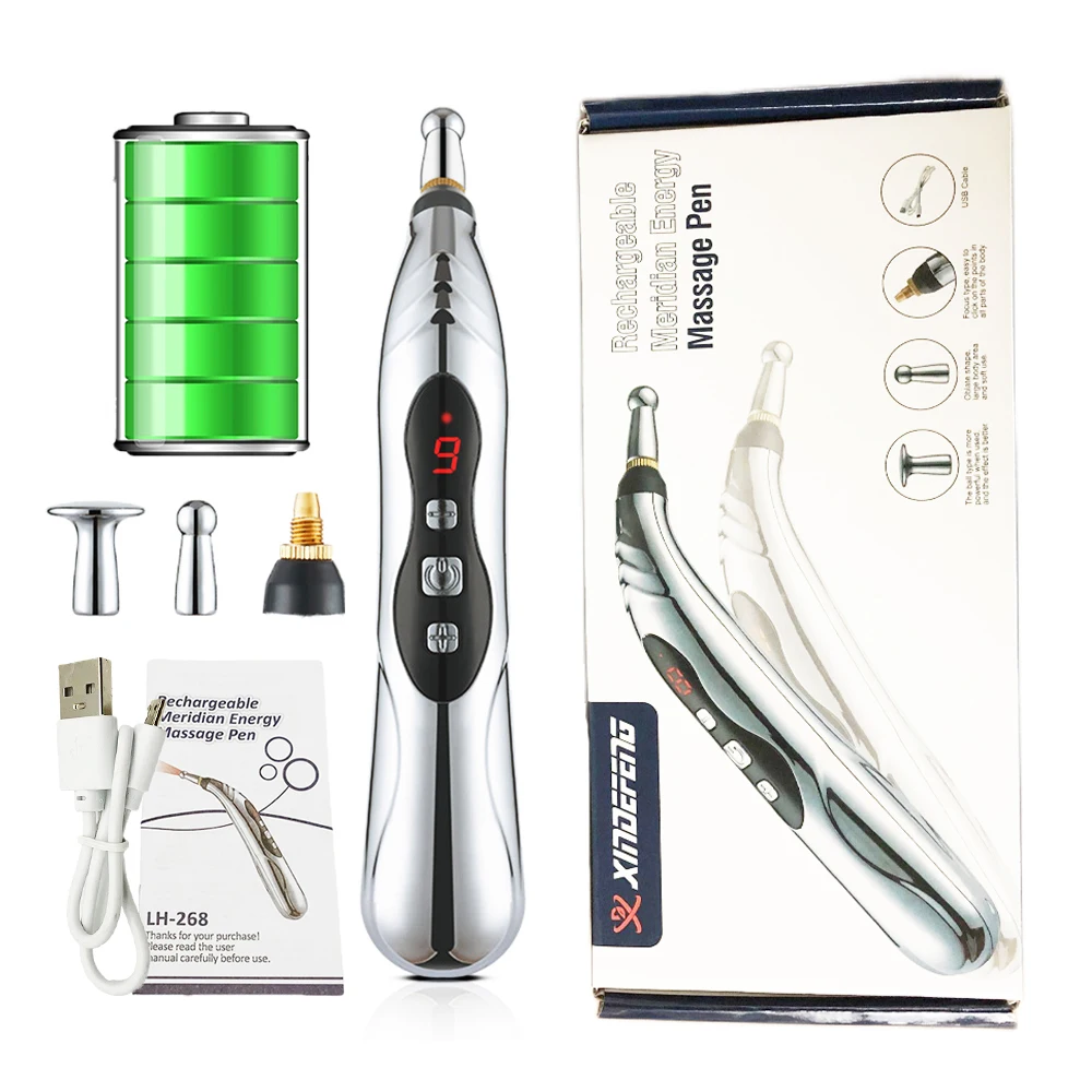 Electronic Acupuncture Pen Point Massager Electric Meridians Laser Therapy Heal Massage Pen Meridian Energy Pen Pain Relief Tool