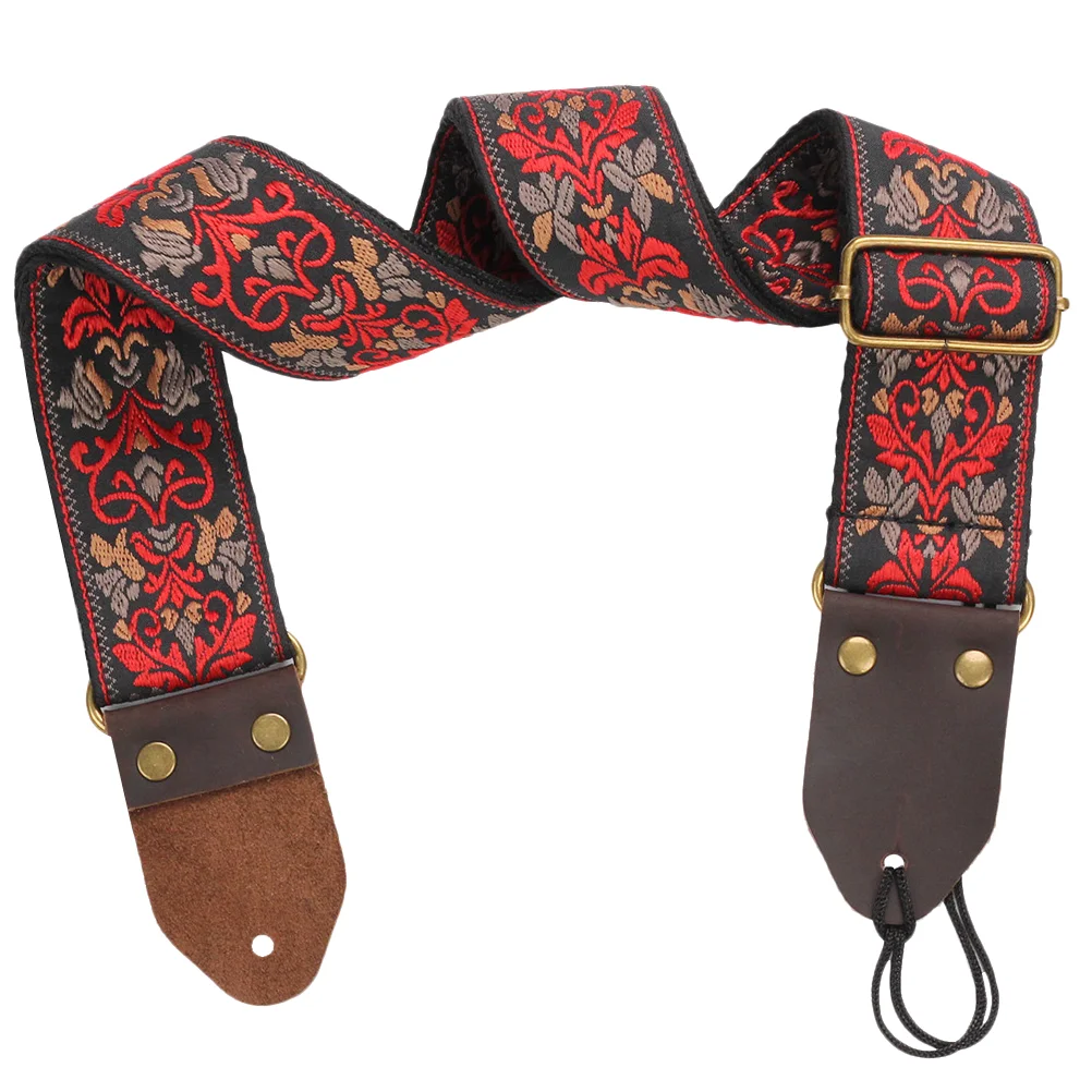 

Embroidered Guitar Strap Replacement Part Belt Decor Nationality Shoulder Creative Nylon Use Durable Cross Body Straps Electric