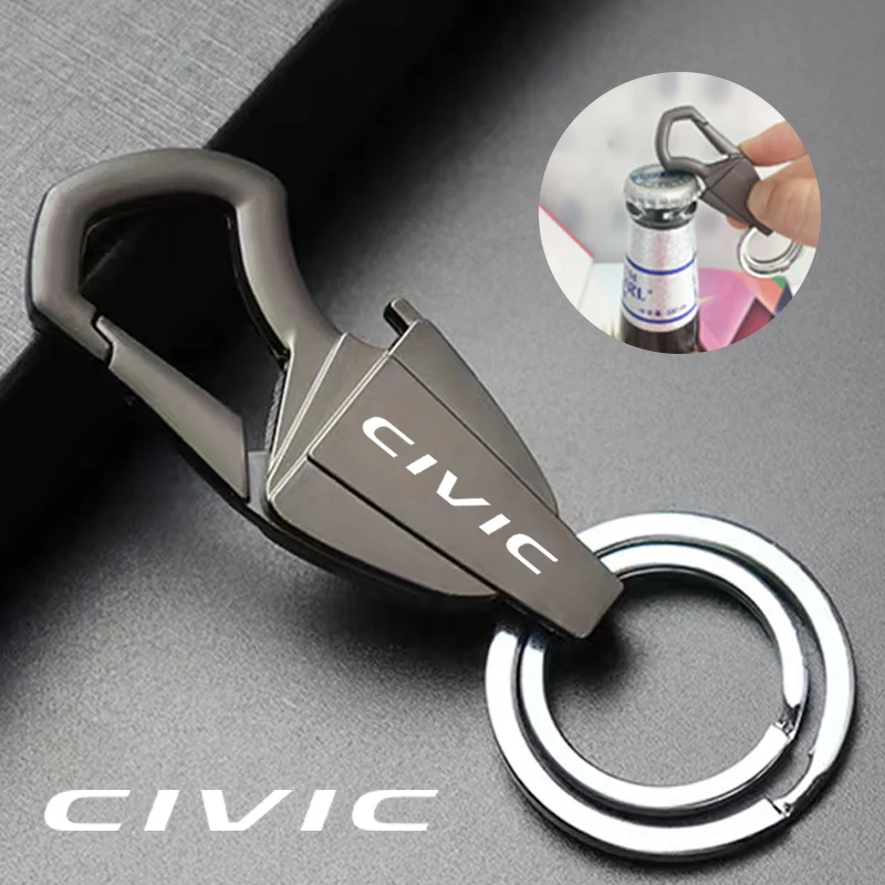 

For Honda civic 8th 10th gen 2017 2018 2019 2016 Trinket Customized LOGO Keychain Zinc Alloy Multifunction Car Play Keyring