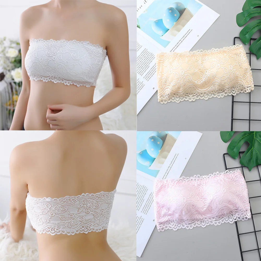 

Chest Wraps Crop Top Women's Tube Top Lace Strap Wrapped Seamless Strapless Sexy Lace Lingerie Bra Lady Underwea