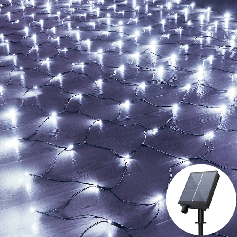 

1.5MX1.5M Solar String Lights Net Lamps Outdoor LEDs Garland for Holiday Xmas Tree Backyard Christmas Wedding Party Garden Decor