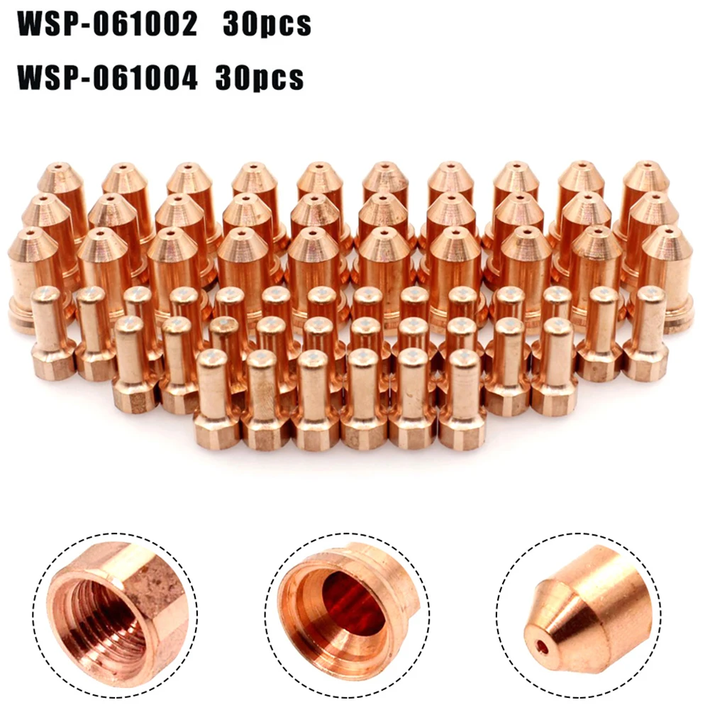 

60Pcs Plasma Torch Nozzle Electrode PT-80 PT80 IPT-80 Plasma Torch Electrode 1.2mm Tip 52558 51311.12 WSP-061002 WSP-061004
