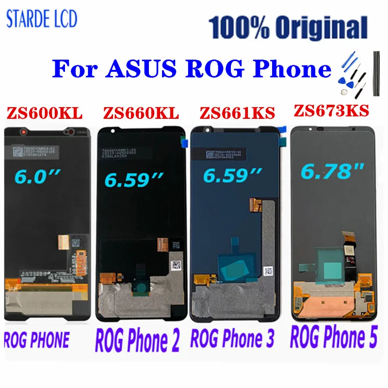 

Original AMOLED For ASUS ROG Phone 2 Phone 3 Phone 5 ZS660KL ZS600KL ZS661KS ZS673KS LCD Display Touch Screen Digitizer Assembly